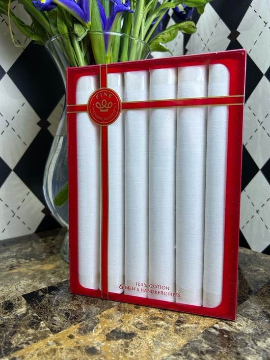 Other - Classic 100% Cotton Handkerchiefs – White Men's 6-Piece Gift Set